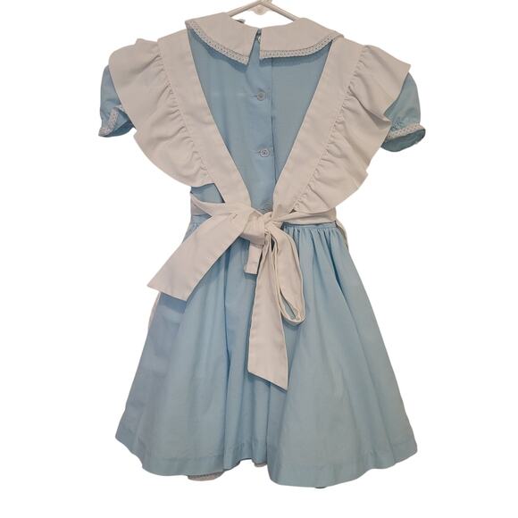 Vintage Alice in Wonderland Costume Dress Girl’s 6 Blue White Rabbit Embroidery - Picture 4 of 14